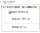 Lo strumento di gestione dell'archivio termini dispone di menu appropriati a livello a ogni livello della gerarchia