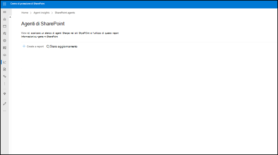 Screenshot della creazione di report in SharePoint Agent Insights.
