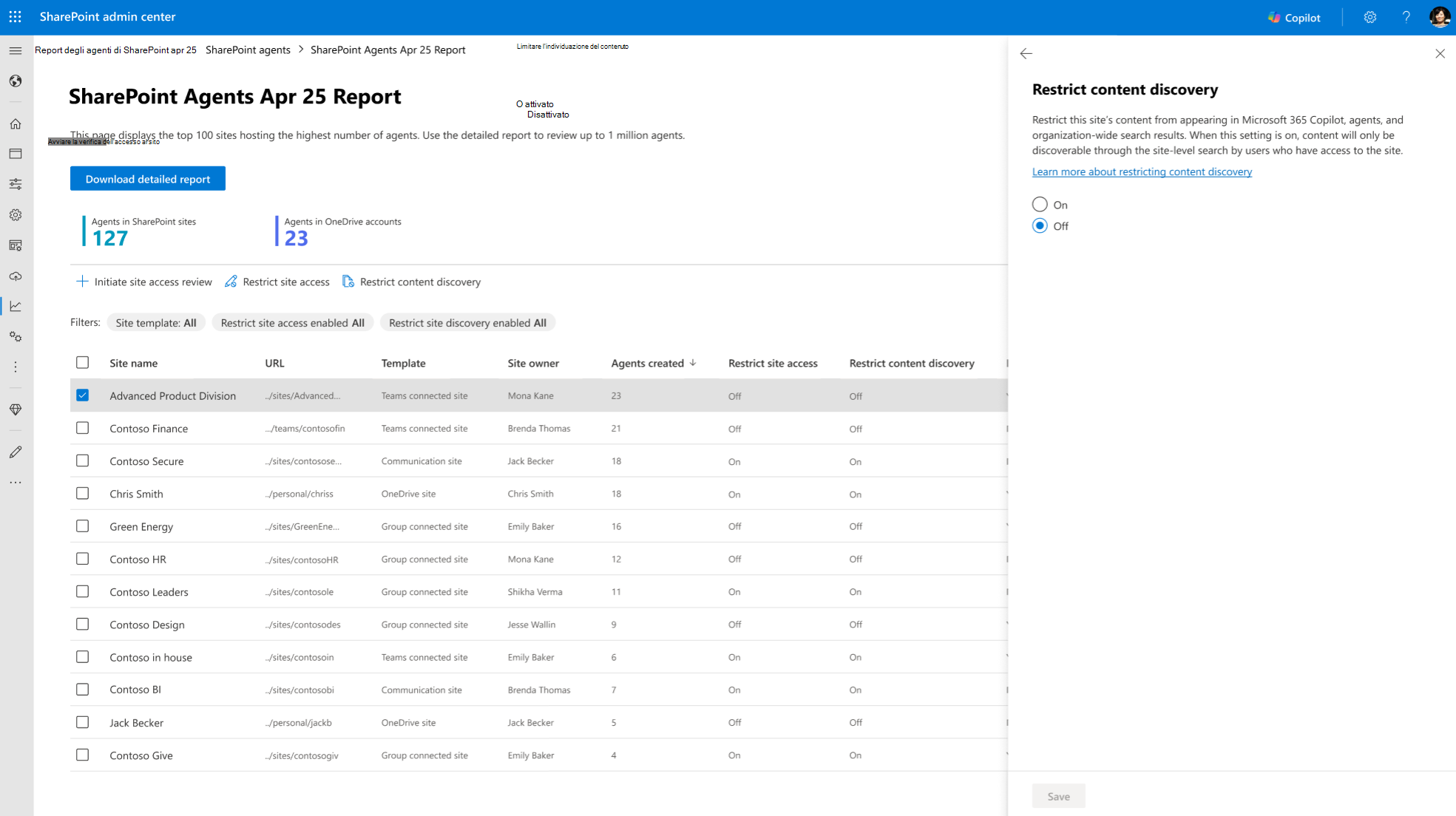 Screenshot dell'applicazione di RCD.