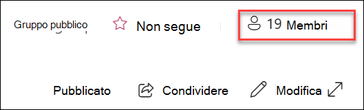 Screenshot dell'aggiunta di membri per i siti del team.