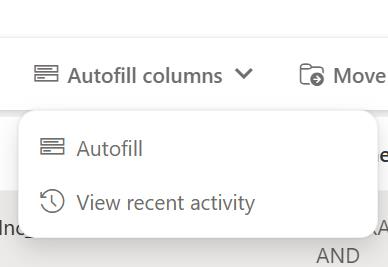 Menu riempimento automatico