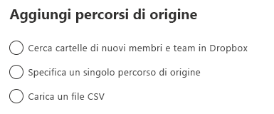 Aggiungere percorsi di origine Dropbox.