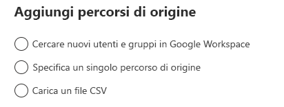 aggiungere nuovi percorsi di origine Google.