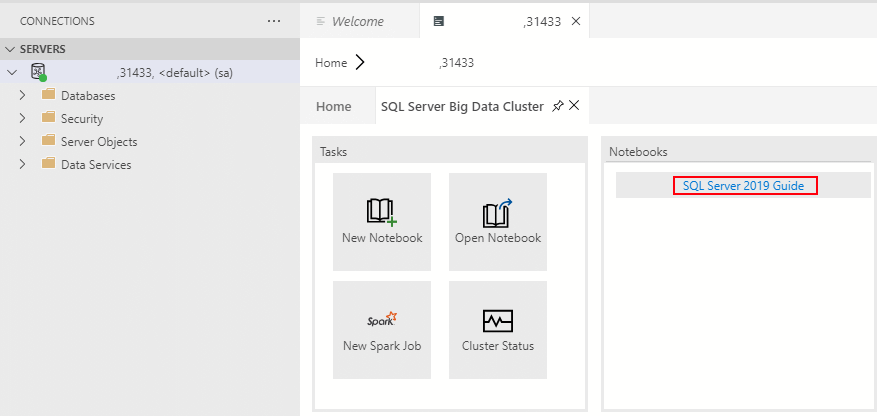 Notebook Jupyter nel dashboard