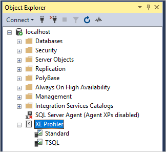 Screenshot del menu XEProfiler.