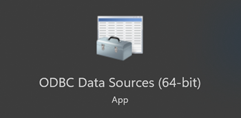 Schermata dell'app origini dati O D B C.