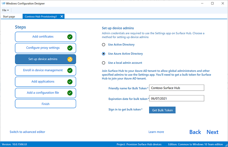 Aggiungere Active Directory, Microsoft Entra ID o creare un account amministratore locale.