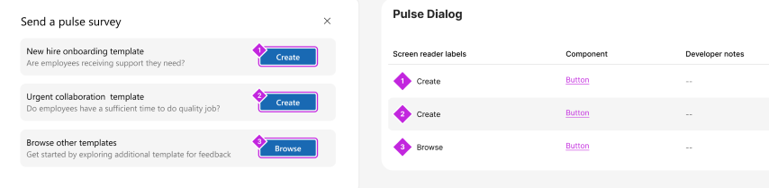 Screenshot che mostra un esempio errato di più componenti con lo stesso nome visivo.