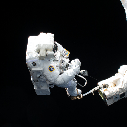 Foto di un astronauta della NASA nello spazio. Credito: NASA.