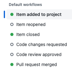 Screenshot del menu per abilitare i flussi di lavoro una volta eseguita un'azione.