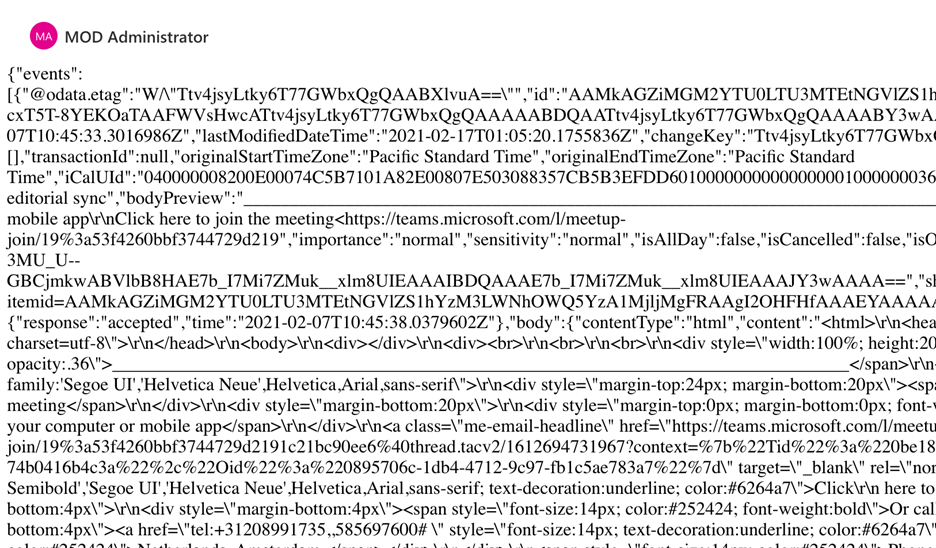 Screenshot che mostra il risultato dell'esempio.