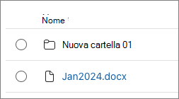 Screenshot della nuova cartella nel contenitore.