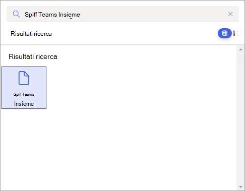 Screenshot della web part di SharePoint nella raccolta.
