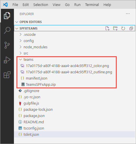 Screenshot della cartella teams.