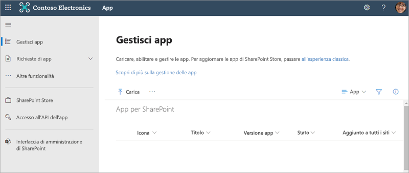 Screenshot del catalogo app moderno.