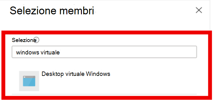 Screenshot che mostra la selezione virtuale delle finestre.