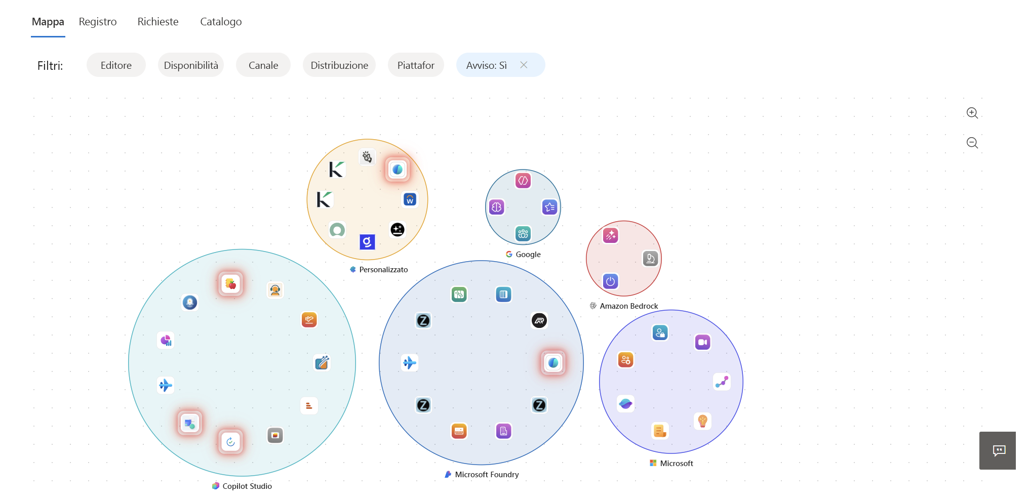 Screenshot of the Agent map page.