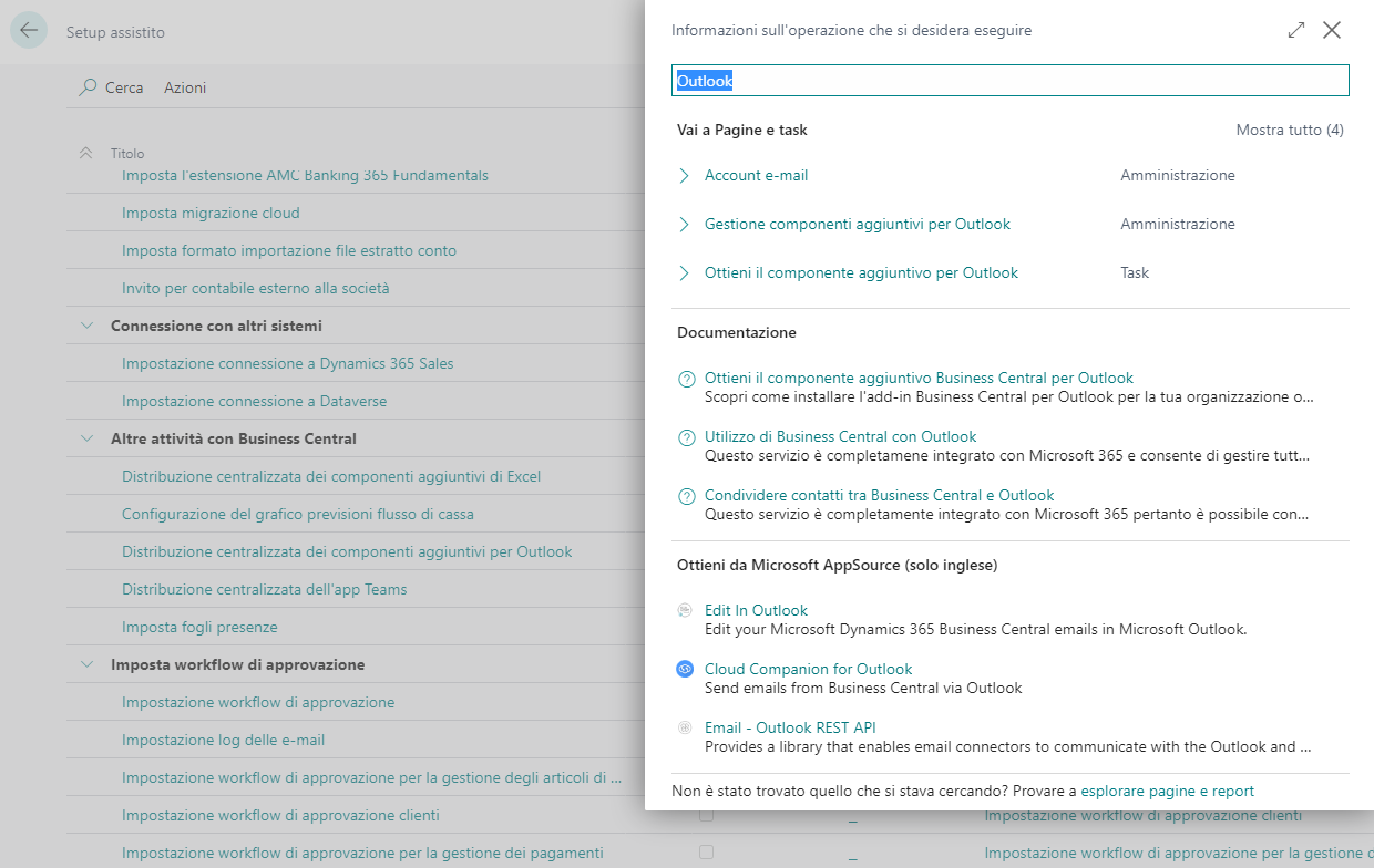 Screenshot che mostra dove accedere al componente aggiuntivo di Outlook.