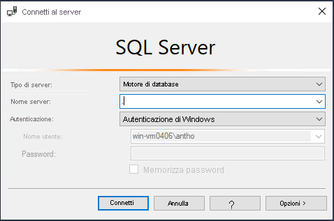 Screenshot that shows how to connect to SQL Server 2019 in SSMS.