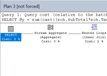 Screenshot che mostra il piano di query del carico di lavoro.