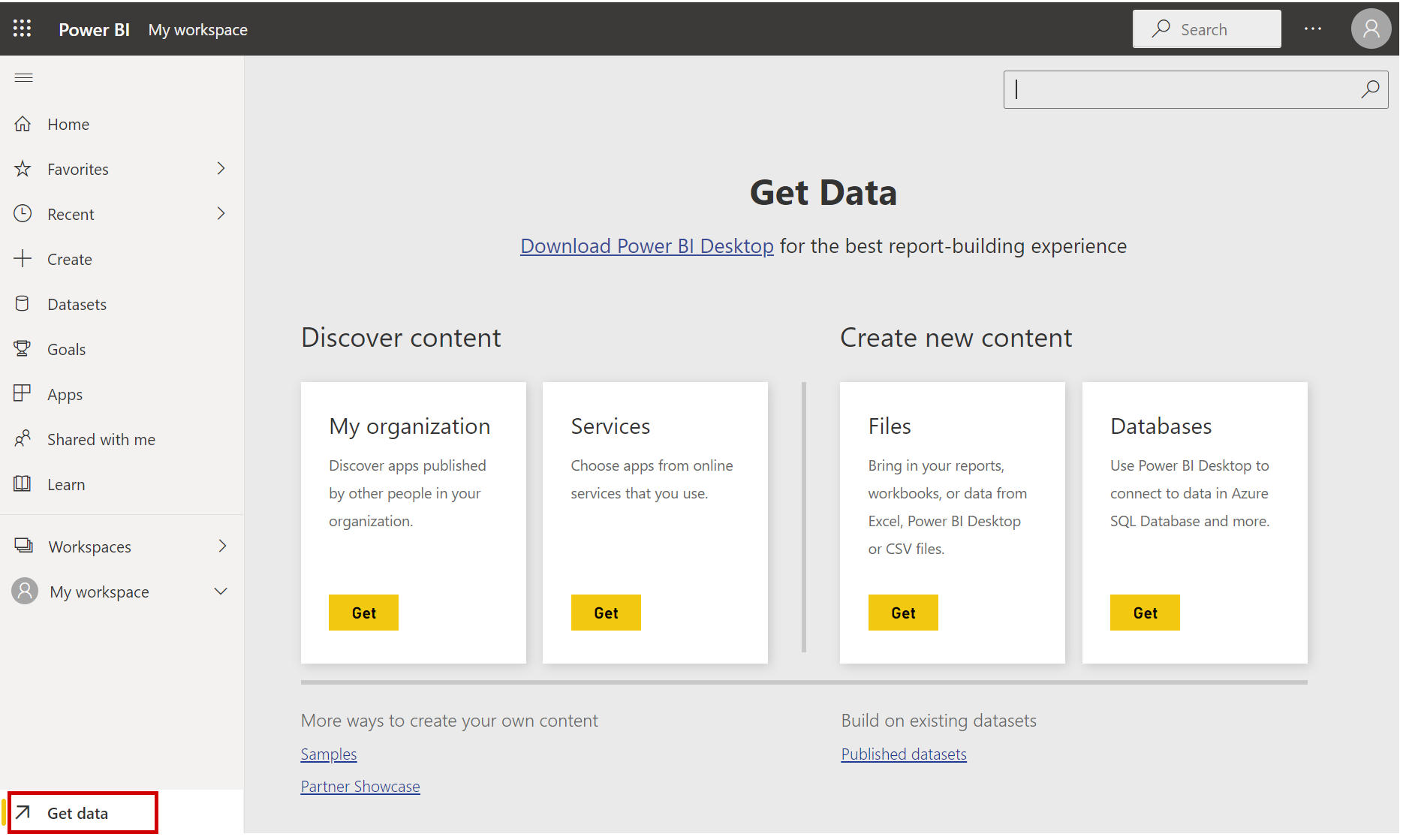 Recuperare i dati nel servizio Power BI