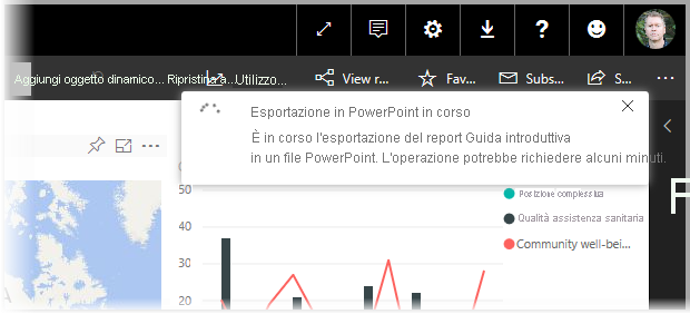 Finestra di stato dell'esportazione in PowerPoint