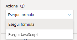 Screenshot che mostra la configurazione di un'azione.