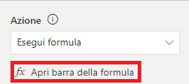 Screenshot che mostra l'opzione per aprire la barra della formula.