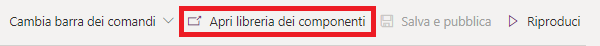 Screenshot che mostra il pulsante di apertura della libreria dei componenti.