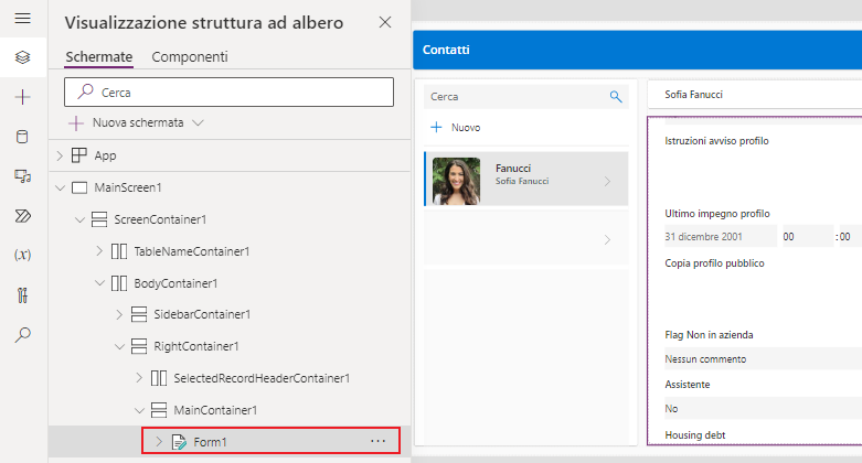 Screenshot che mostra il modulo 1 selezionato.
