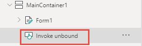 Screenshot che mostra il pulsante Invoke unbound.
