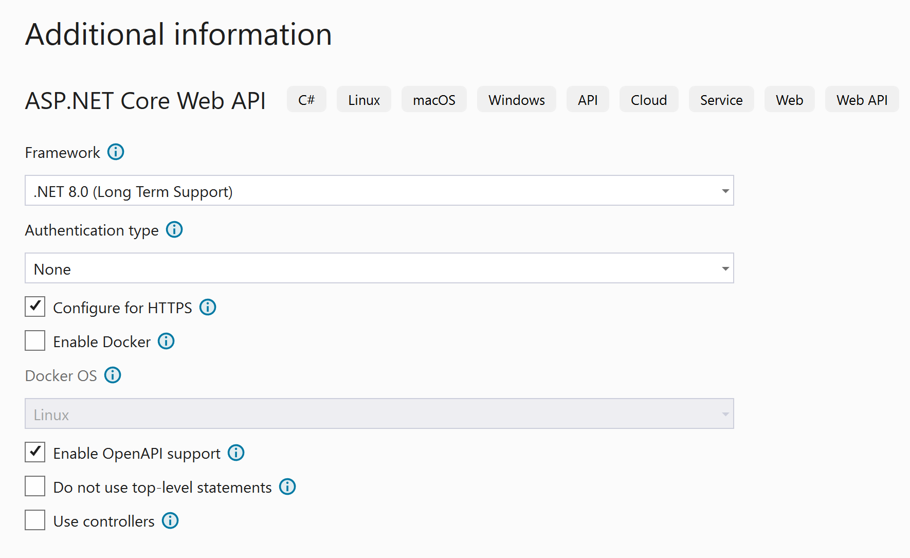 Screenshot di un'API Web ad Azure OpenAI.