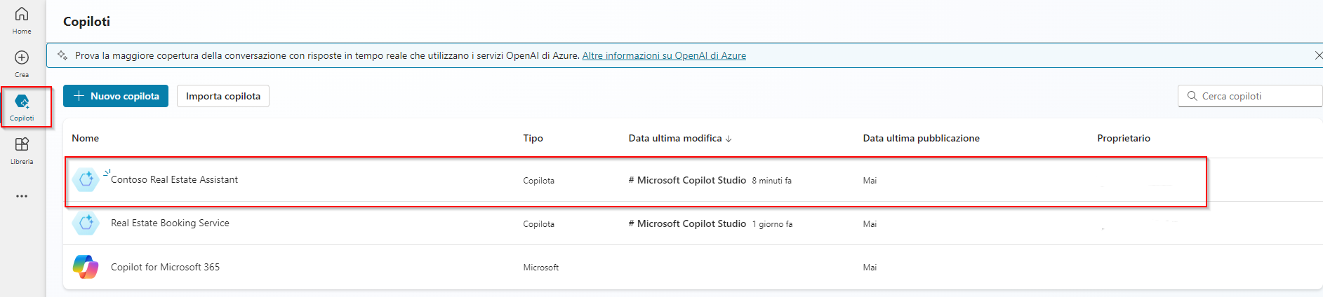 Screenshot della selezione di un copilota.