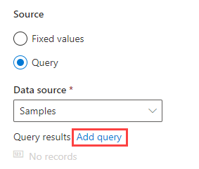 Screenshot of source to add query.