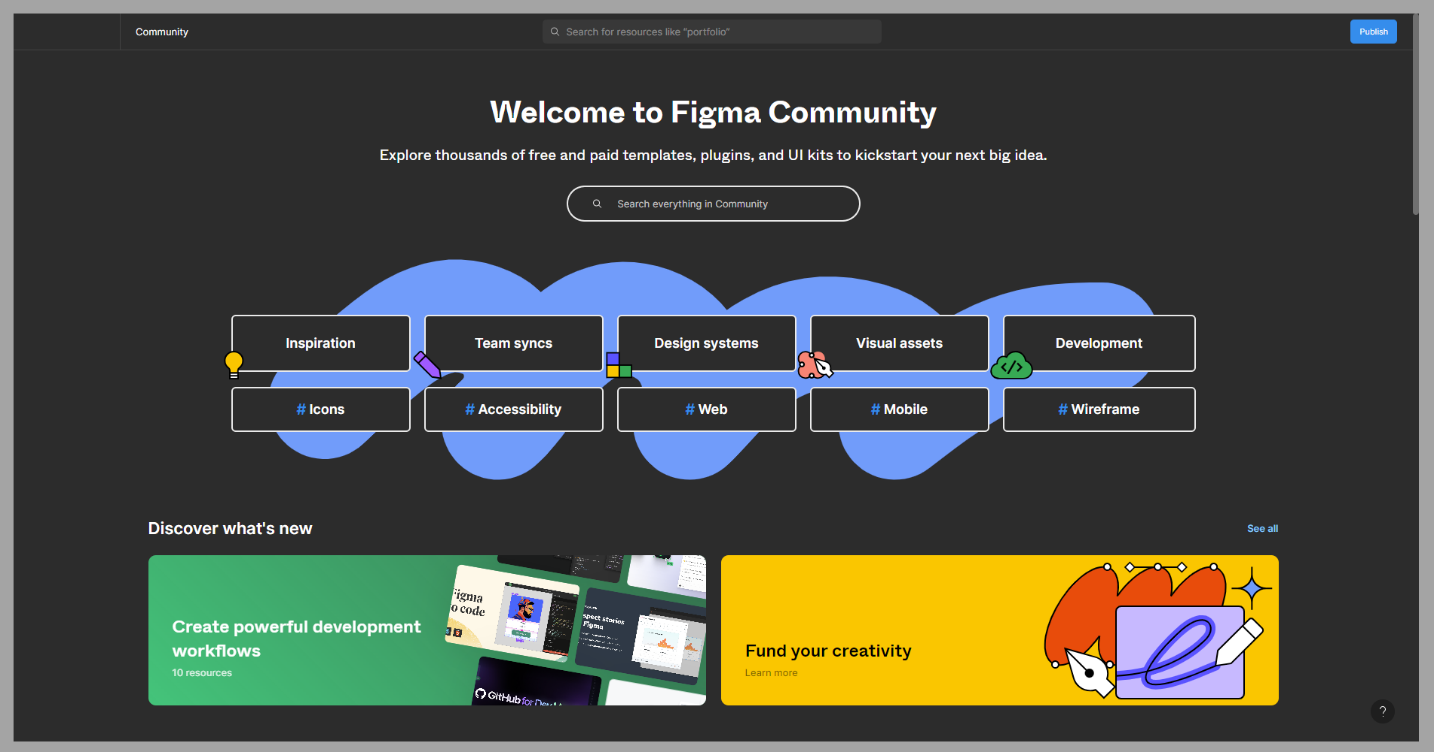 Screenshot della pagina della community Figma.