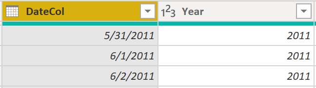 Screenshot dell'aggiunta di colonne in una tabella con Power Query.