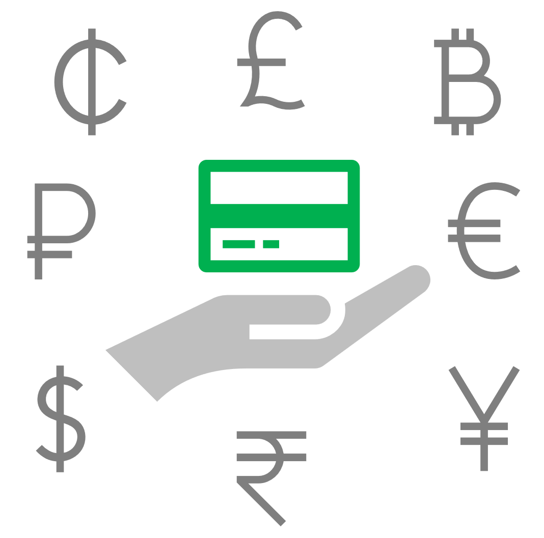 Immagine dei diversi simboli di valuta.