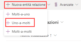 Screenshot delle nuove opzioni per i tipi di relazione.
