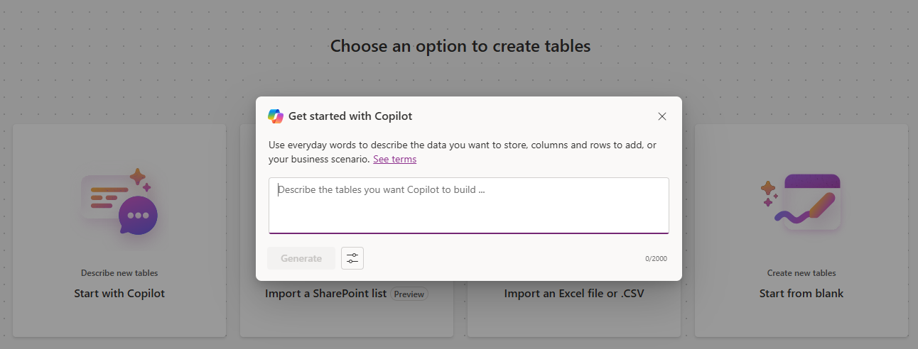 Screenshot della creazione con Copilot.