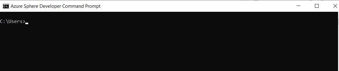 La figura mostra il prompt dei comandi di Azure Sphere.