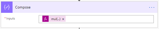 Screenshot dell'aggiunta dell'espressione nel passaggio Componi.