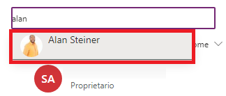 Screenshot di un singolo nome nella funzionalità di ricerca.