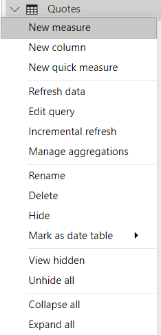 Screenshot del menu Nuova misura dal riquadro Campi con Offerte selezionato.