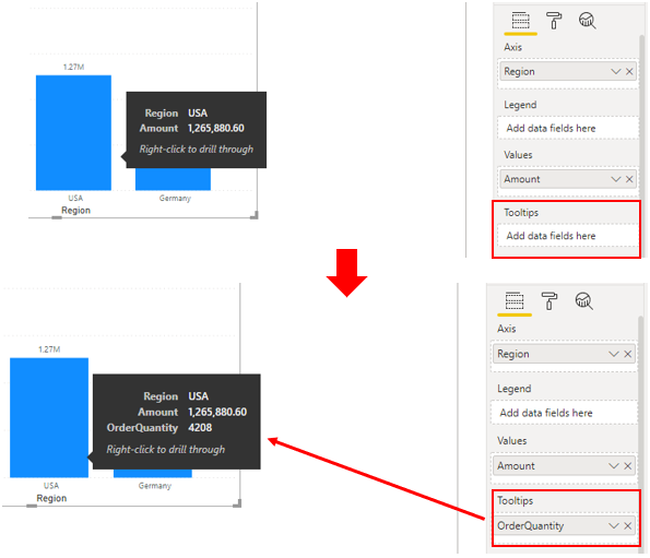 Screenshot che mostra come aggiungere un nuovo valore per la descrizione comando.