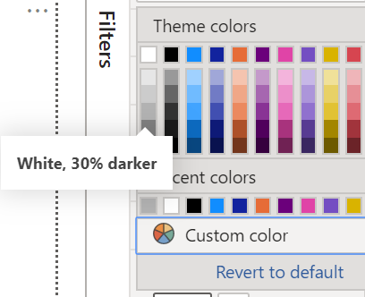 Screenshot del colore di sfondo impostato su grigio medio.