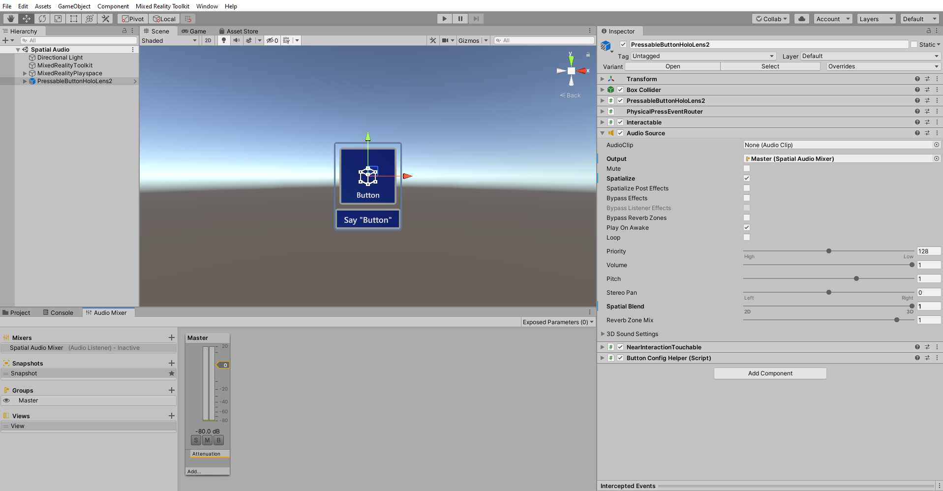 Screenshot of Button audio source.
