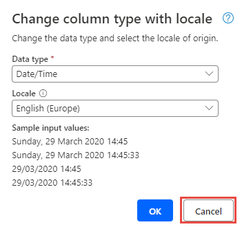 Screenshot del pulsante Annulla.