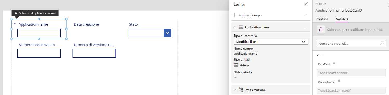 Screenshot delle opzioni avanzate per personalizzare una scheda.