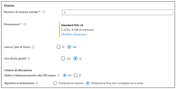 Screenshot that shows how to create Virtual Machine Scale Sets in the Azure portal.