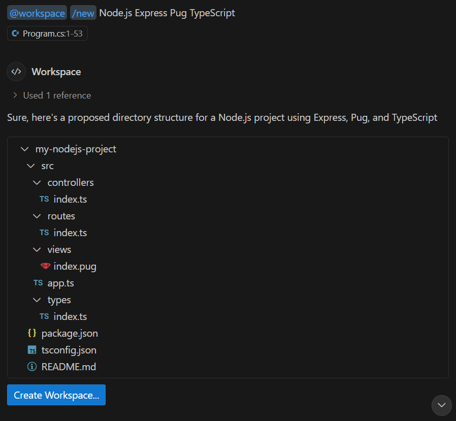 Screenshot che mostra la visualizzazione Chat con il pulsante 
